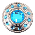 HILASON Western Screw Back Turquoise Rhinestone Crystal Concho w/ Rope Edge