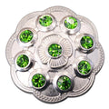 Western Screw Back Concho1 Green Crystal Floral Bling Headstall Cowgirl