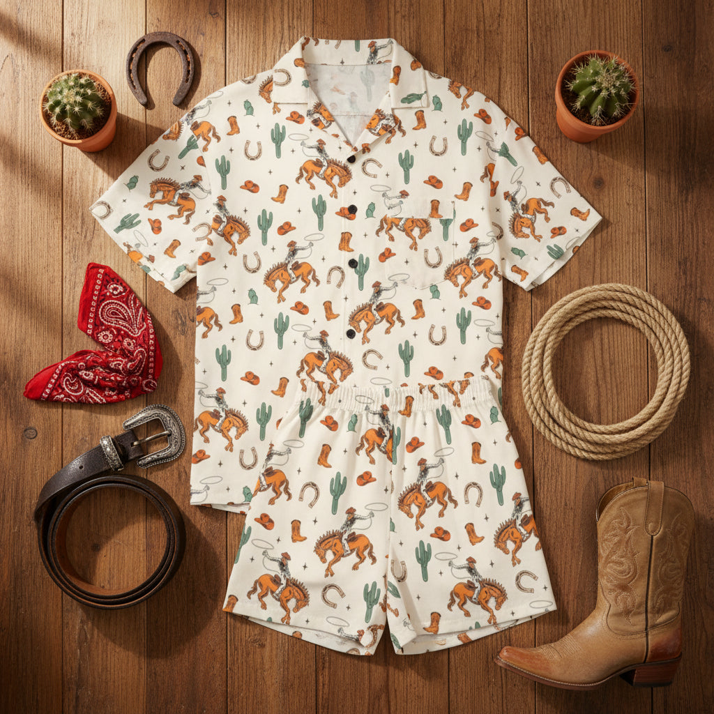 Baha Ranch Hang on Cowboy Women's Pajama Set Made in America by Baha Ranch Western Wear - product image 3