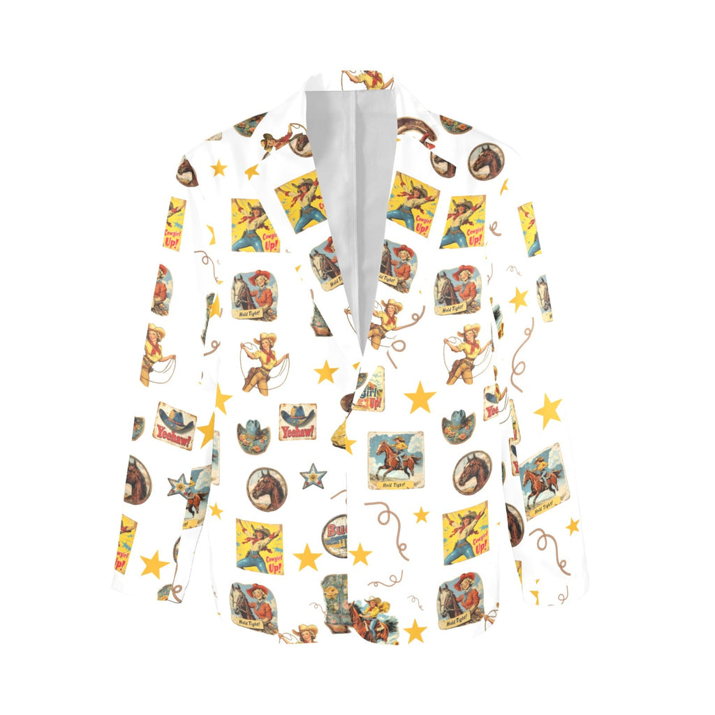Baha Ranch Vintage Cowgirl Collage Women's Western Blazer in White by Baha Ranch Western Wear - product image 4