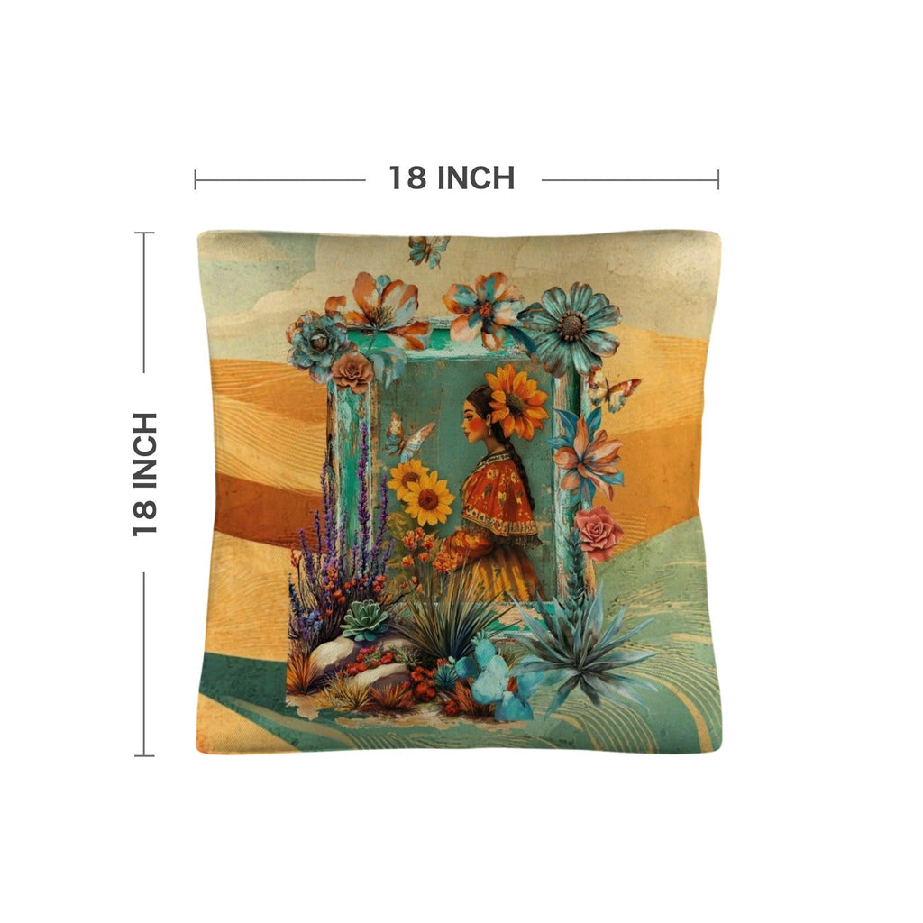 Baha Ranch Colores de Mexico Fantasia Throw Pillow Case 18x18inch Made In America by Baha Ranch Western Wear - product...