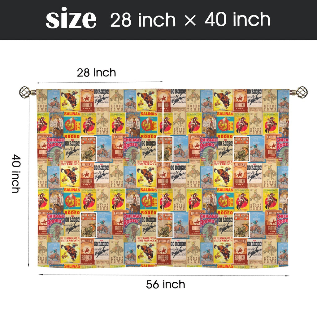 Baha Ranch Vintage Rodeo Window Curtain 28"x40" (2-Piece) Made in America by Baha Ranch Western Wear - product image 3