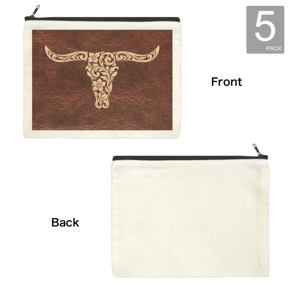 Baha Ranch Tooled Longhorn Set of 5 bags Cosmetic Bag Made in America by Baha Ranch Western Wear - product image 4