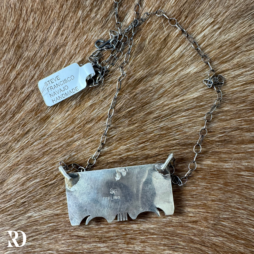 Multi-stone Kingman Turquoise Bar Necklace By Steve Francisco — view 4