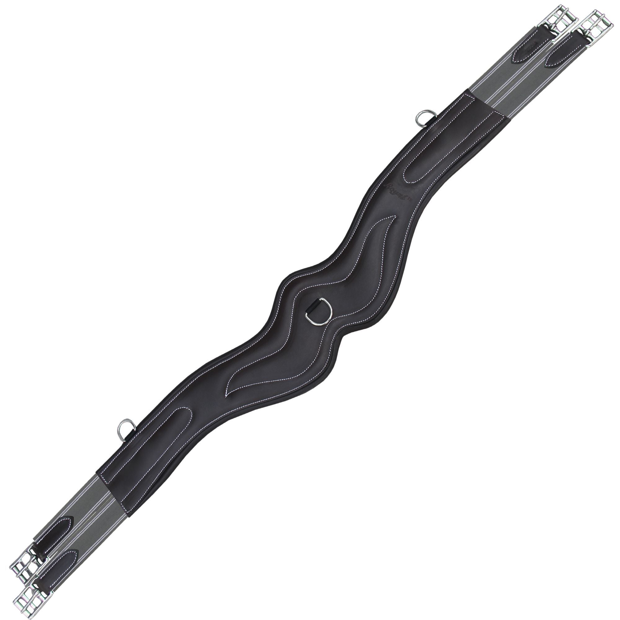 ExionPro 'AdaptLine' Wave Girth - Grey Elastic with White Lines by Bridles & Reins