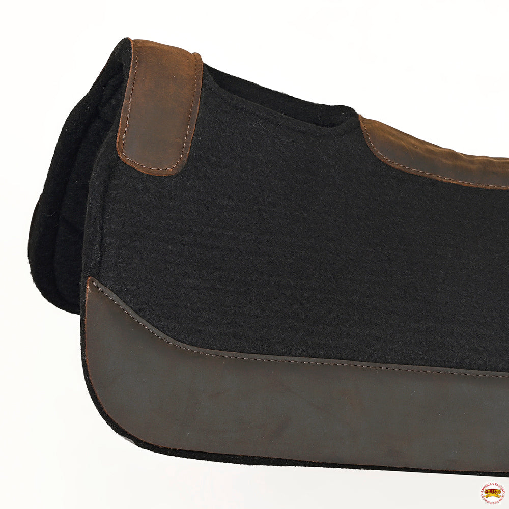 Hilason Western Wool Felt Horse Saddle Pad W/ Leather Border