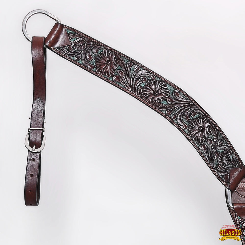 Western Horse Headstall & Breast Collar Tack American Leather Dark Brown Hilason