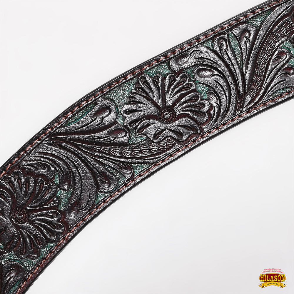 Western Horse Headstall & Breast Collar Tack American Leather Dark Brown Hilason