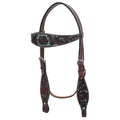 Western Horse Headstall & Breast Collar Tack American Leather Dark Brown Hilason