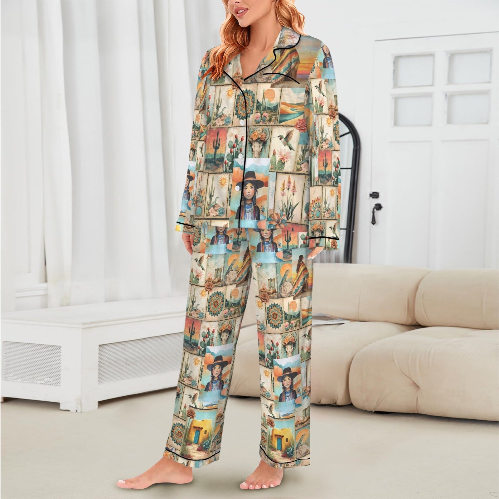 Baha Ranch Colores de Mexico Pictures of the Southwest Satin Pajamas by Baha Ranch Western Wear - product image 3