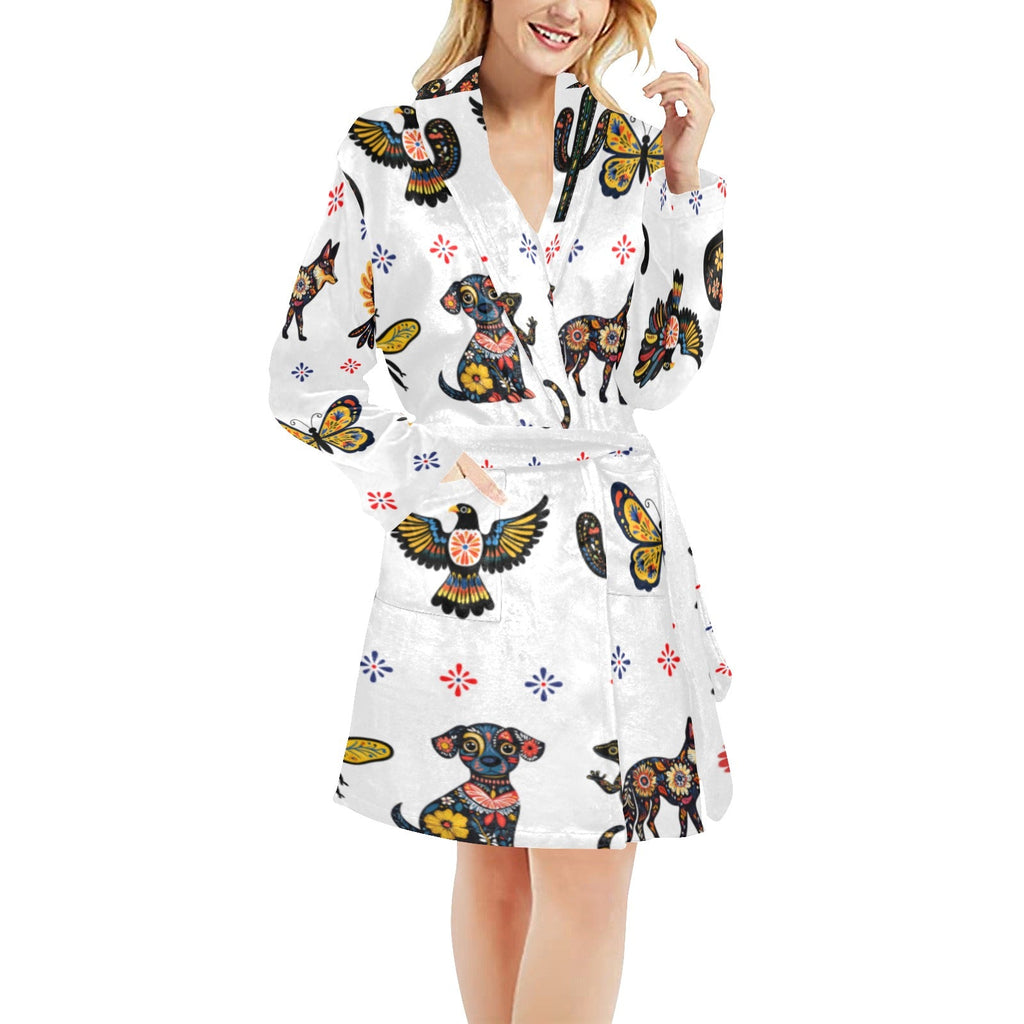 Baha Ranch Colores De Mexico Talavera Floral Animals Robe by Baha Ranch Western Wear