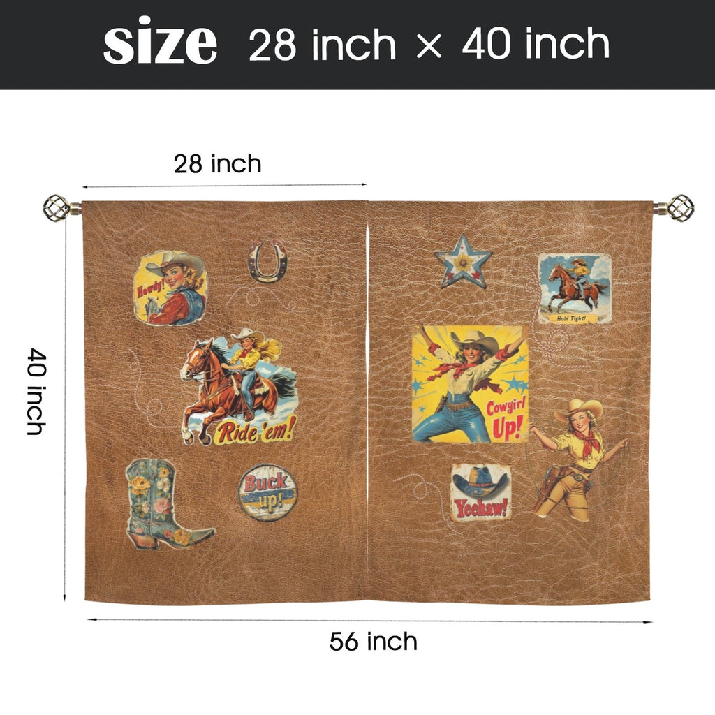 Baha Ranch Vintage Cowgirl Window Curtains 28"x40" (2-Piece) Made in America by Baha Ranch Western Wear - product image 3