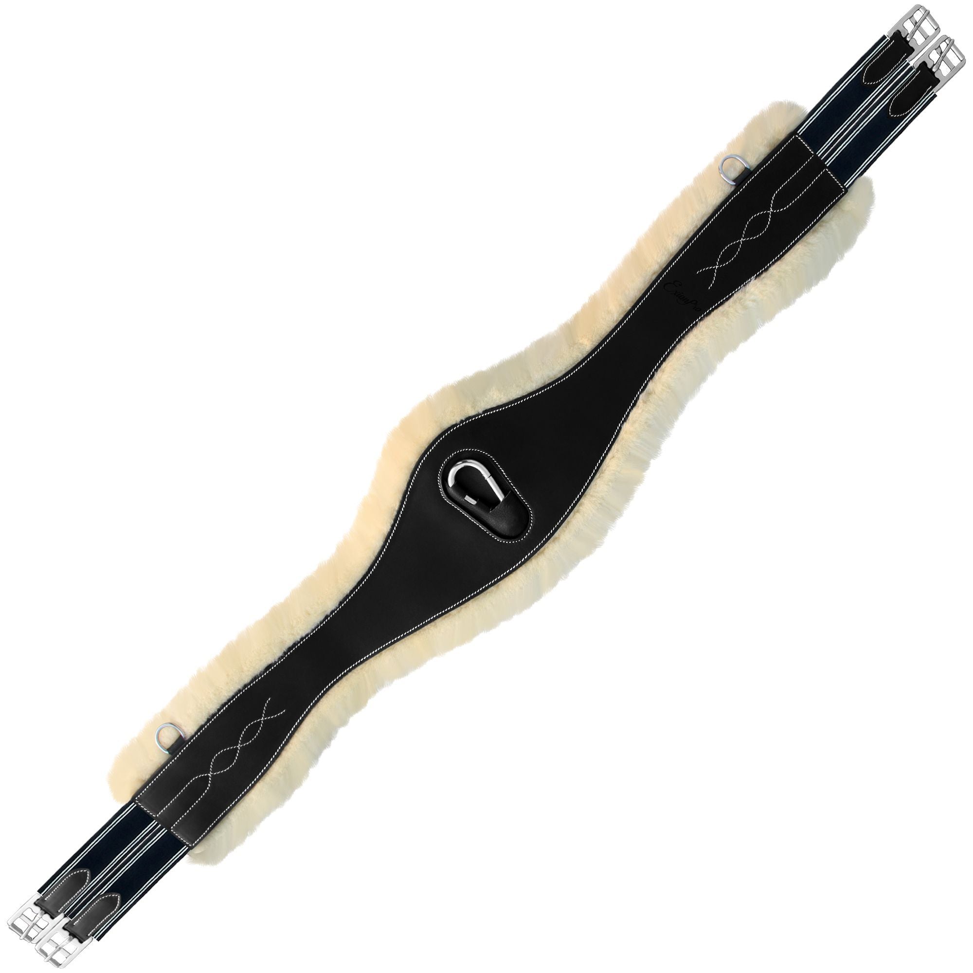 ExionPro Fancy Stitched 'Snap' Girth - Navy Blue Elastic with White Lines by Bridles & Reins - alternate view 2