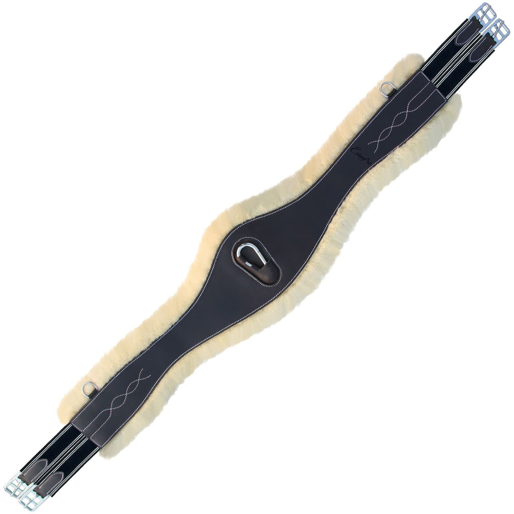 ExionPro Fancy Stitched 'Snap' Girth - Navy Blue Elastic with White Lines by Bridles & Reins
