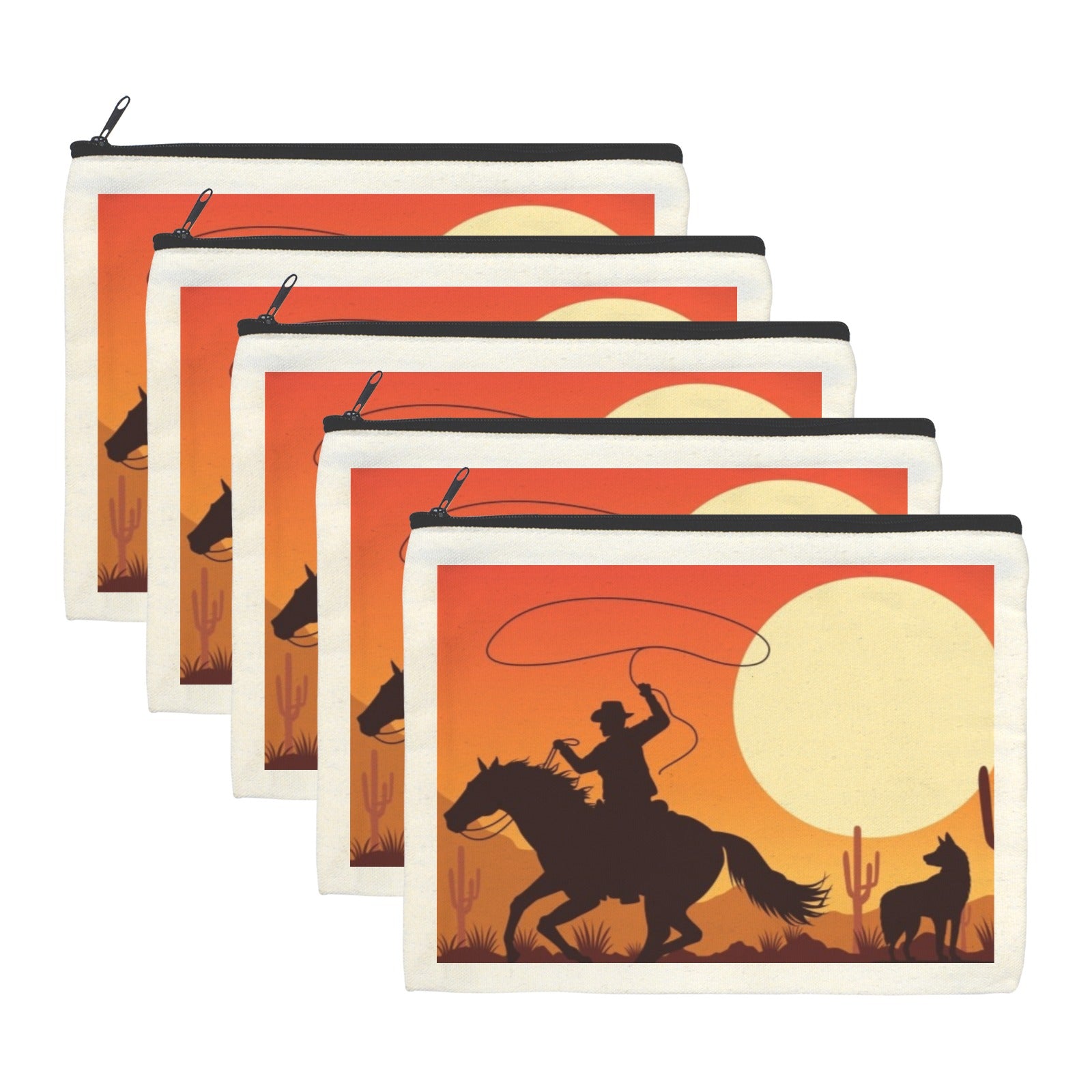 Baha Ranch Cowboy Sunset Cosmetic Bag Pack of 5 Made in America by Baha Ranch Western Wear - product image 2