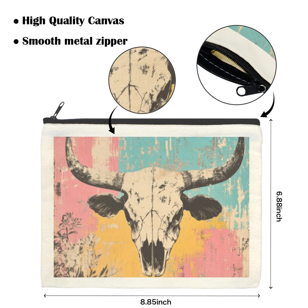 Baha Ranch Pop Western Skull Cosmetic Bag Pack of 5 Made in America by Baha Ranch Western Wear - product image 3