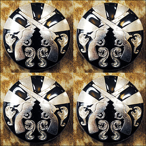 Western Screw Back Concho1 Cross Gun Black Saddle Headstall Bling Cowgirl