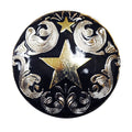 Western Screw Back Concho Texas Star Black Saddle Headstall Bling Cowgirl