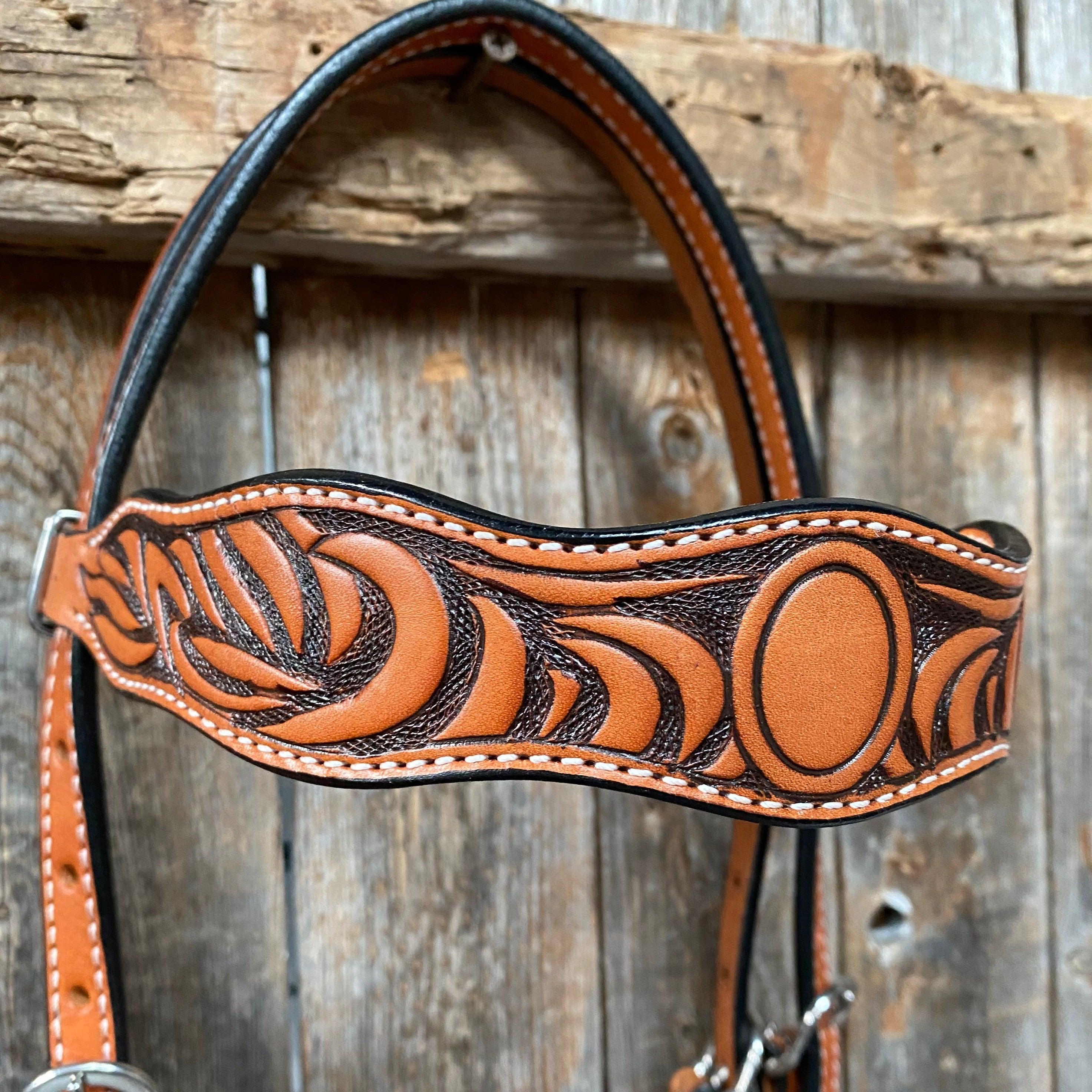 Two Tone Zebra Striped Browband Headstall/Bridle #241931 — view 3