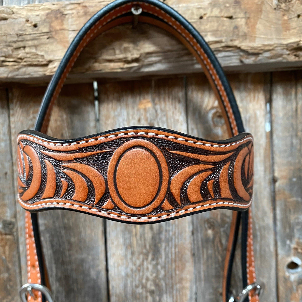 Two Tone Zebra Striped Browband Headstall/Bridle #241931 — view 2