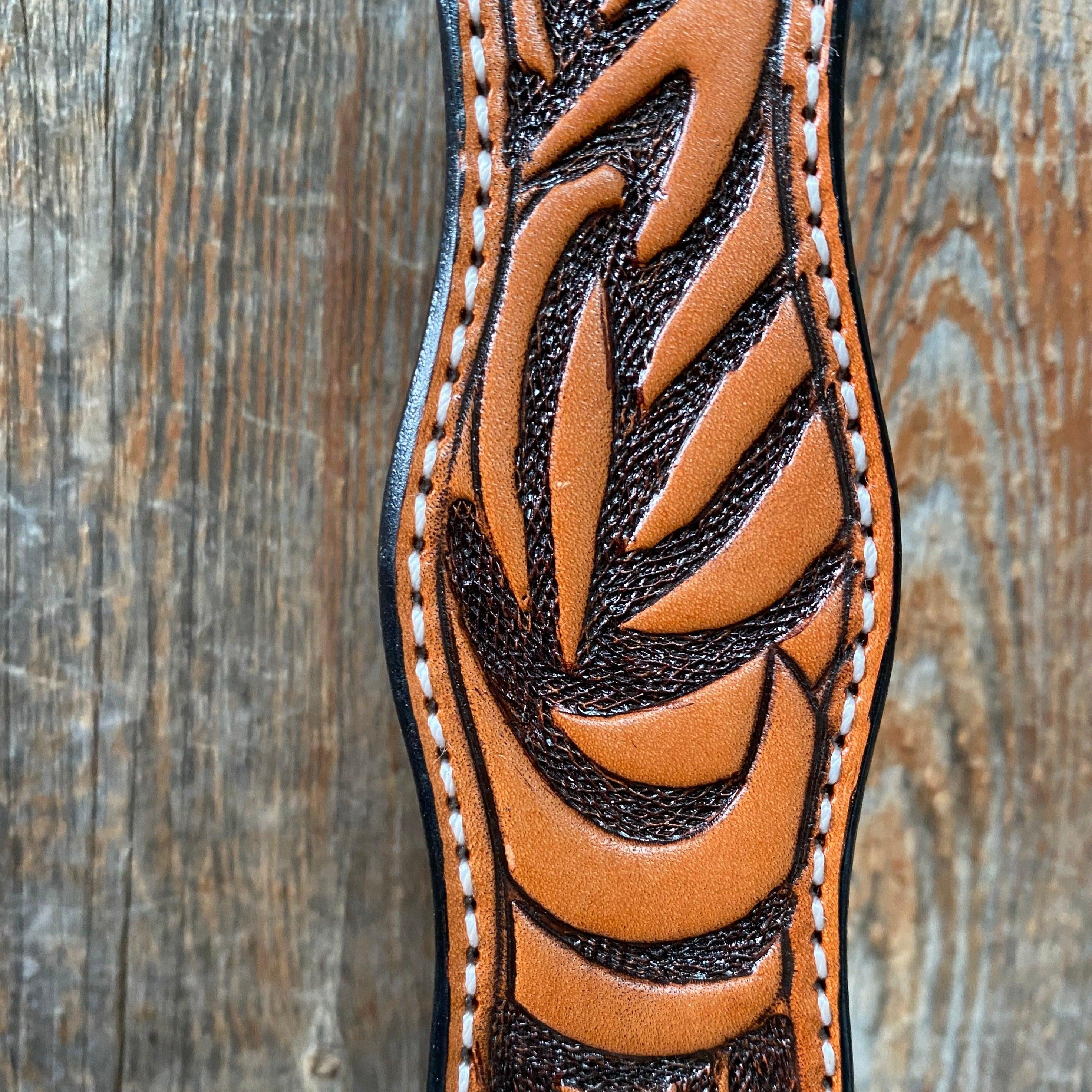 Two Tone Zebra Striped One Ear Headstall/Bridle #241941 — view 3
