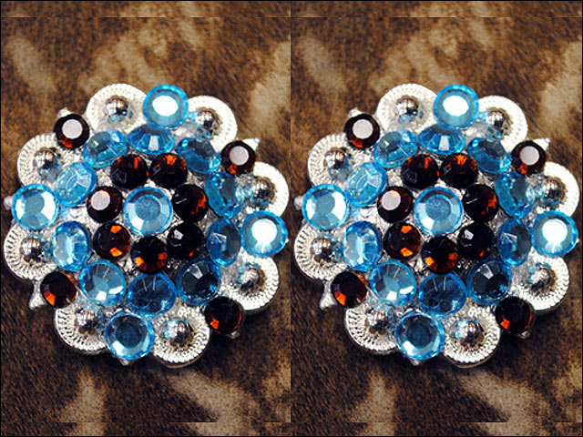 Turquoise Brown Crystals Berry Headstall Saddle Hilason
