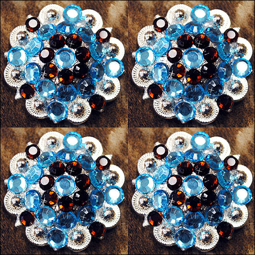 Turquoise Brown Crystals Berry Headstall Saddle Hilason