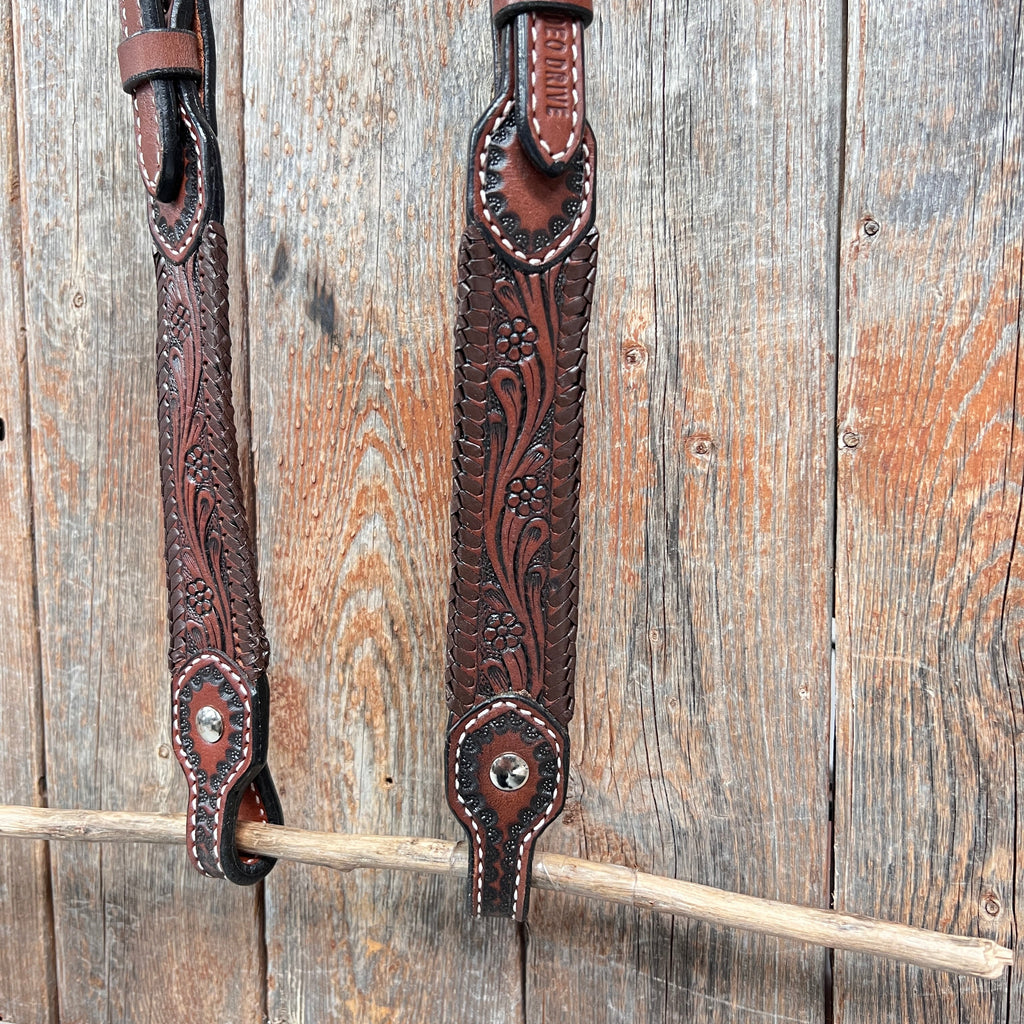 Dark Oil Braided Browband/One Ear Breastcollar Tack Sets — view 4