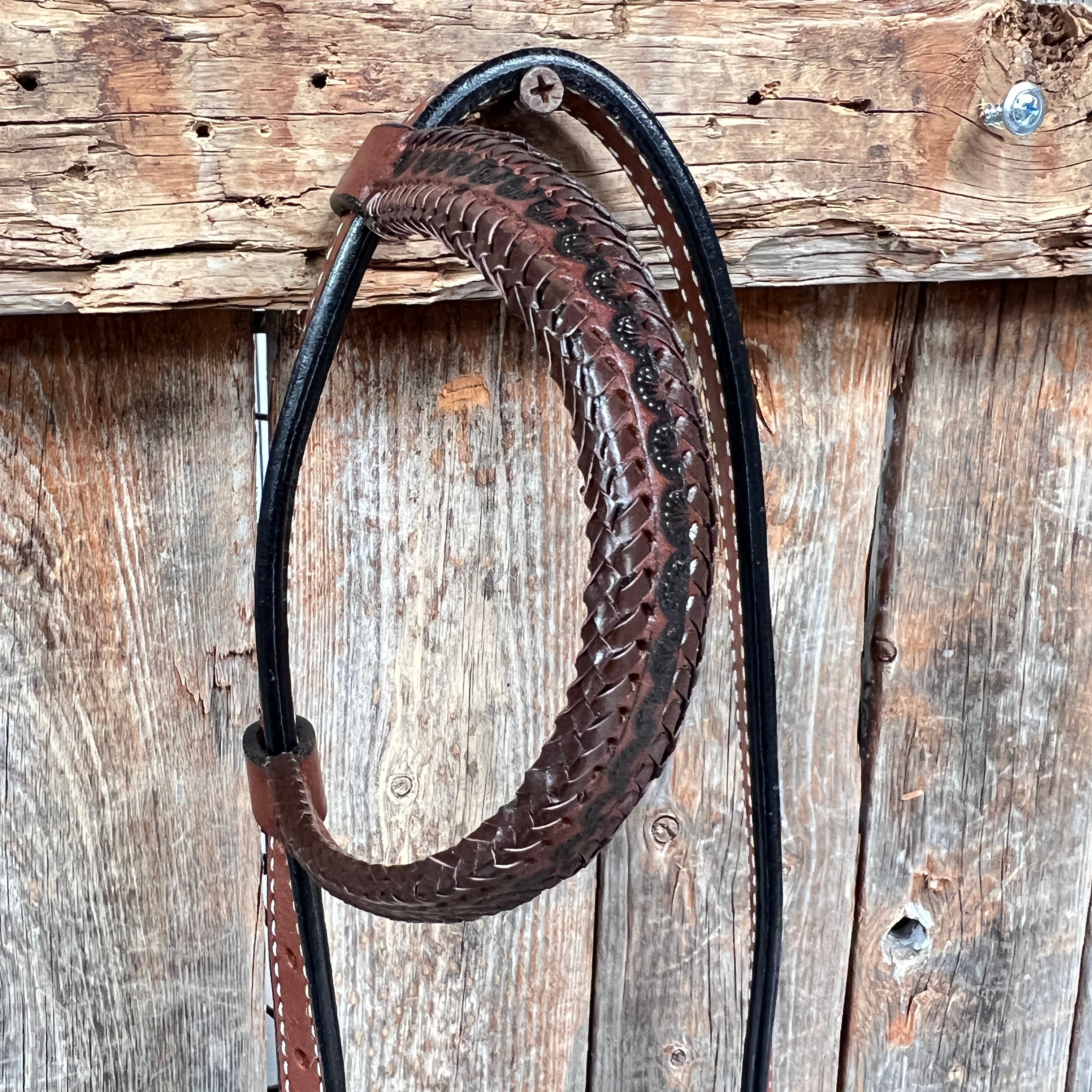 Dark Oil Braided Browband/One Ear Breastcollar Tack Sets — view 5