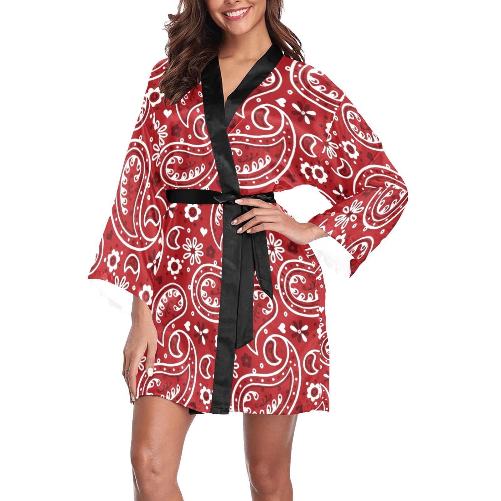 Baha Ranch Red Bandana Women's Lounge Kimono Robe by Baha Ranch Western Wear