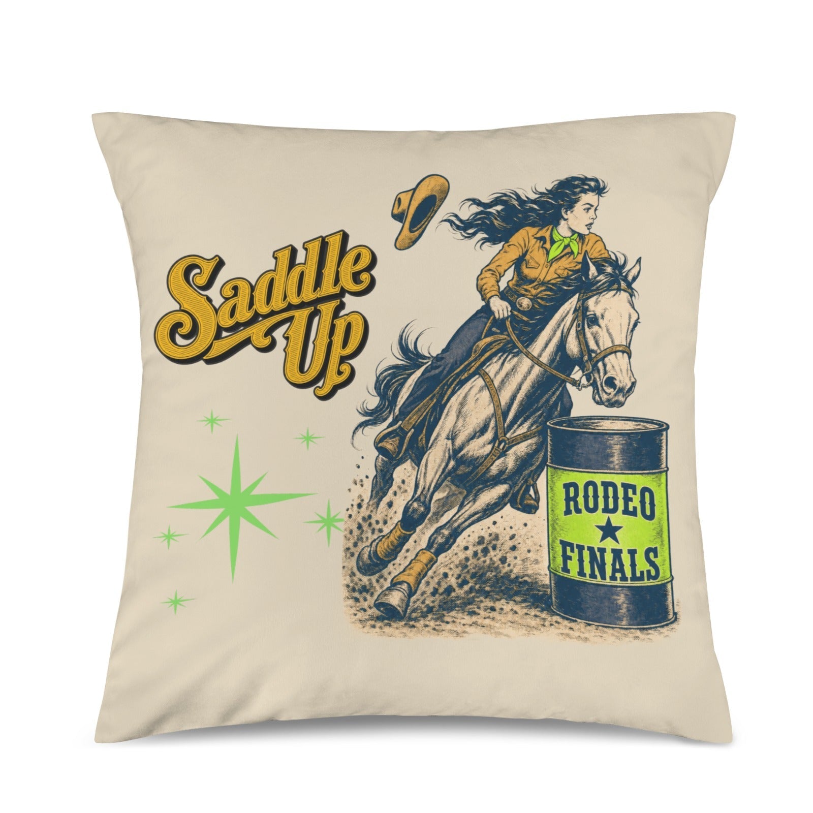 Baha Ranch Velvety Soft The Last Roundup Barrel Racer Throw Pillow Cover Made in America by Baha Ranch Western Wear