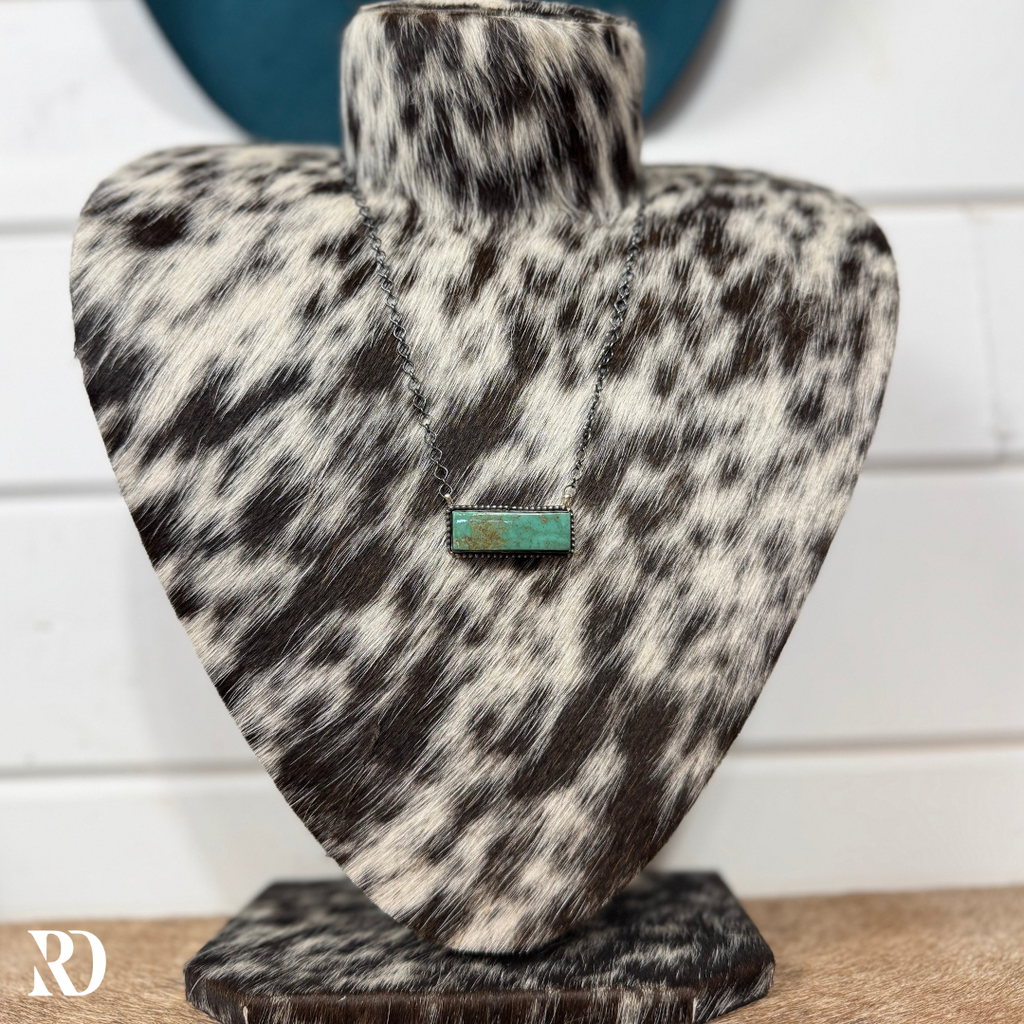 Kingman Turquoise Bar Necklace By Tia Long