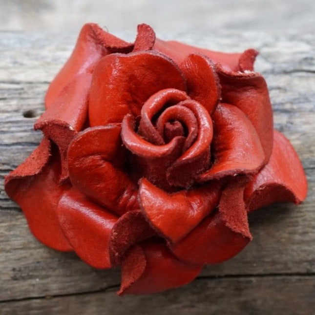 Hand Painted Leather Flowers - Roses — view 3