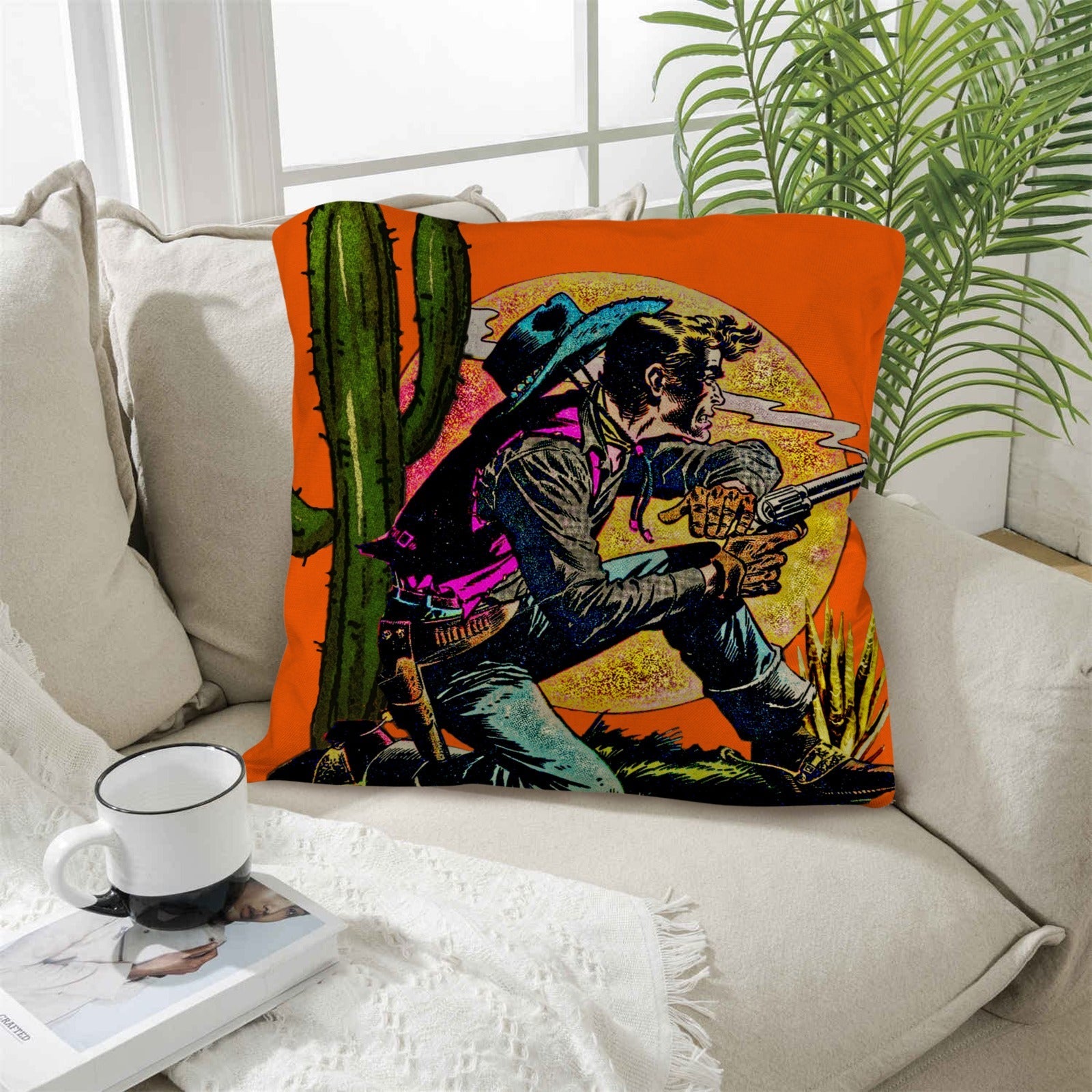 Wild West Cowboy Throw Pillow Case Made in America by Baha Ranch Western Wear - product image 2