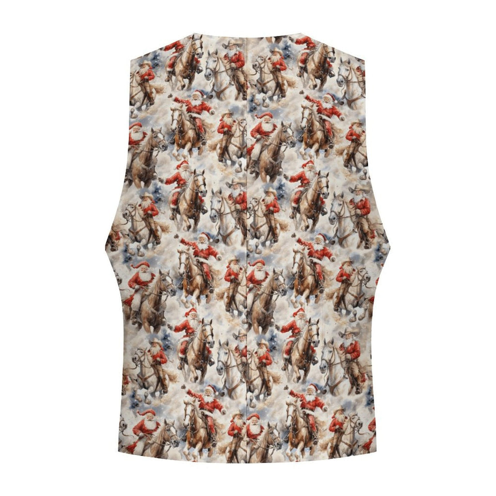 Baha Ranch Western Santa Christmas Men's Vest by Baha Ranch Western Wear - product image 3
