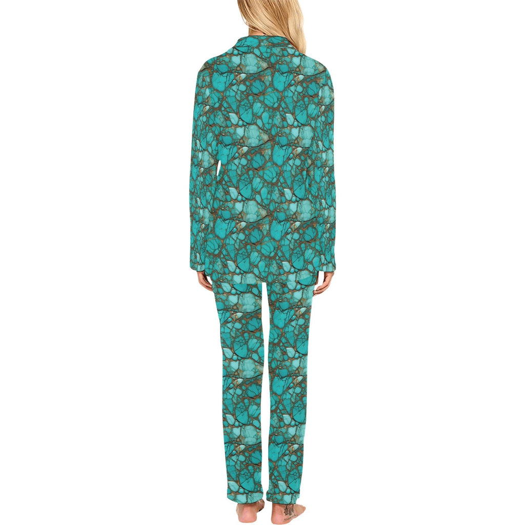 Baha Ranch All Turquoise Women's Long Pajama Set by Baha Ranch Western Wear - product image 2