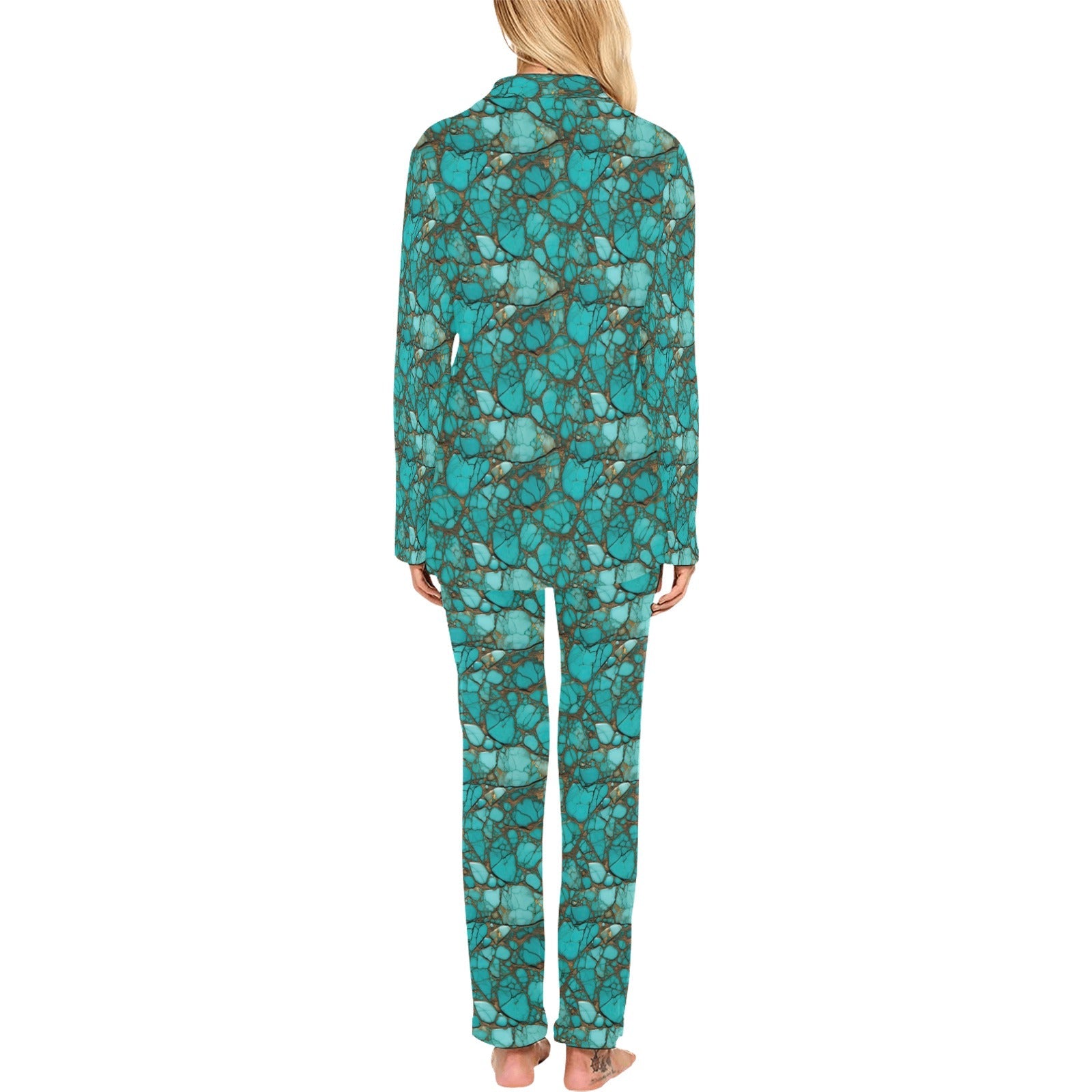 Baha Ranch All Turquoise Women's Long Pajama Set by Baha Ranch Western Wear - product image 2