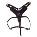 Sml Hilason Western Padded Dog Harness Genuine Leather Stainless Steel Black