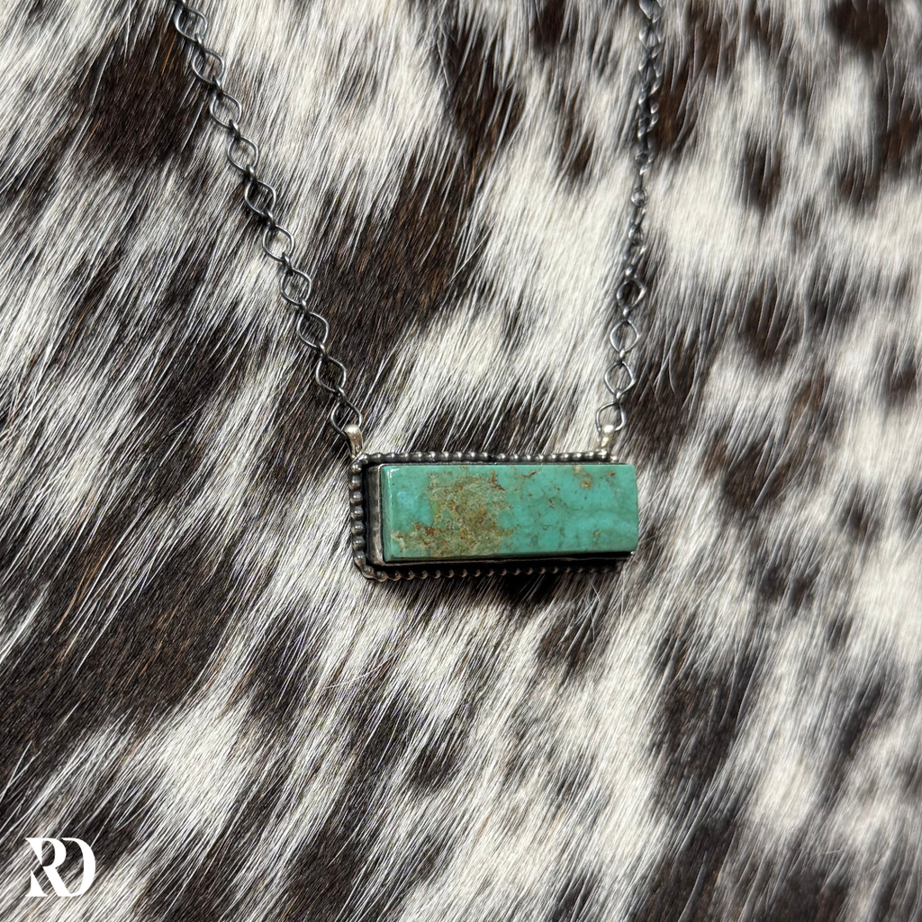 Kingman Turquoise Bar Necklace By Tia Long — view 2