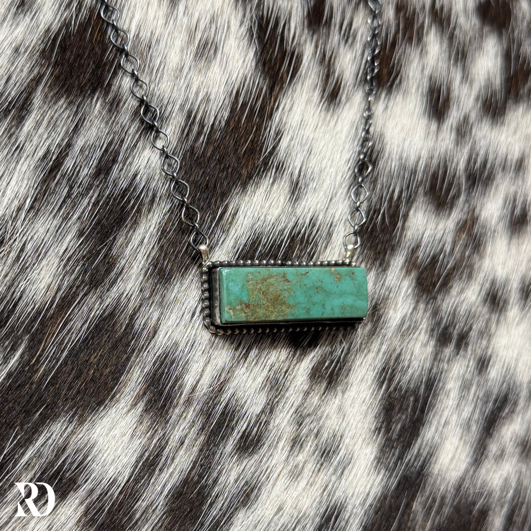 Kingman Turquoise Bar Necklace By Tia Long — view 2