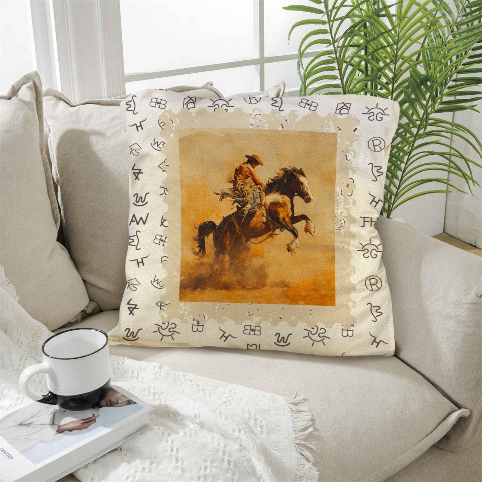 Baha Ranch Vintage Rodeo Stamp Throw Pillow Made in America by Baha Ranch Western Wear - product image 4