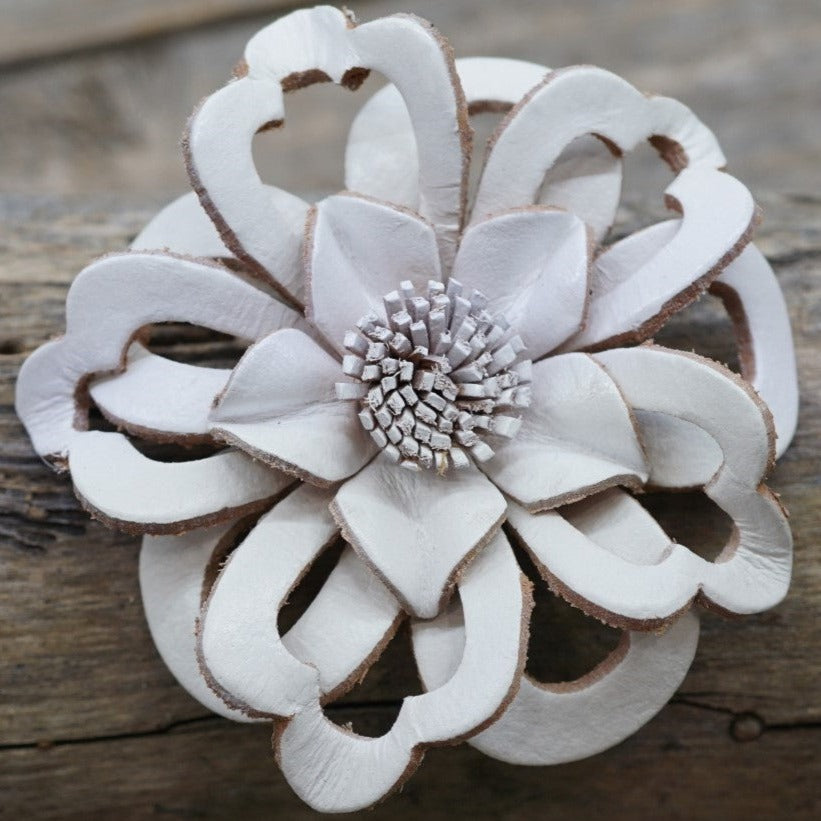 Hand Painted Leather Flowers - Lotus — view 2