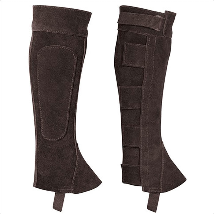 Child Medium Brown Half Suede Leather Chaps By Perris