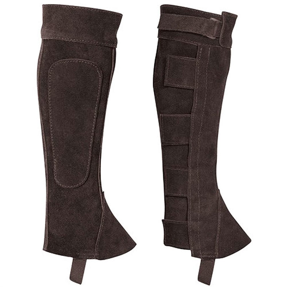 Child Medium Brown Half Suede Leather Chaps By Perris