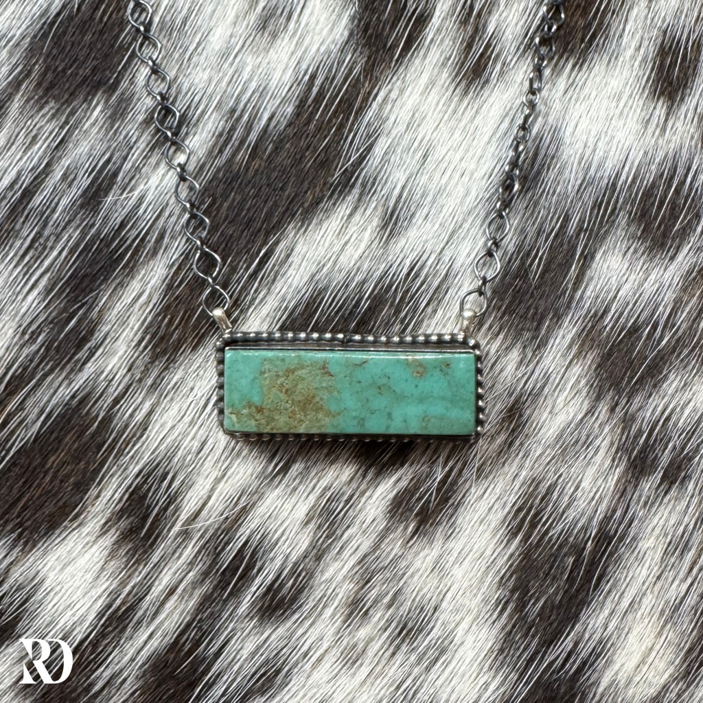 Kingman Turquoise Bar Necklace By Tia Long — view 3