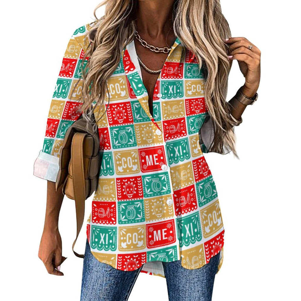 Baha Ranch Colores De Mexico Picado Mexican Button Up Blouse by Baha Ranch Western Wear