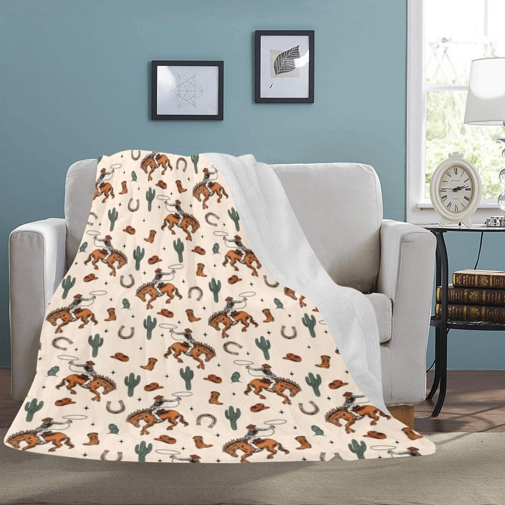 Baha Ranch Rodeo Cowboy Throw Blanket Ultra-Soft Micro Fleece Blanket 60" x 80" Made in America by Baha Ranch Western...