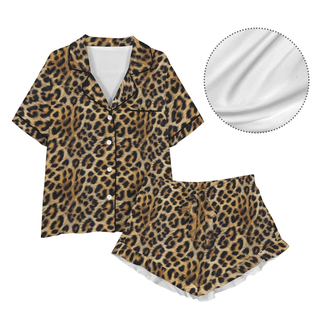 Baha Ranch Retro Pop Western Wild Leopard Satin Pajamas by Baha Ranch Western Wear - product image 5