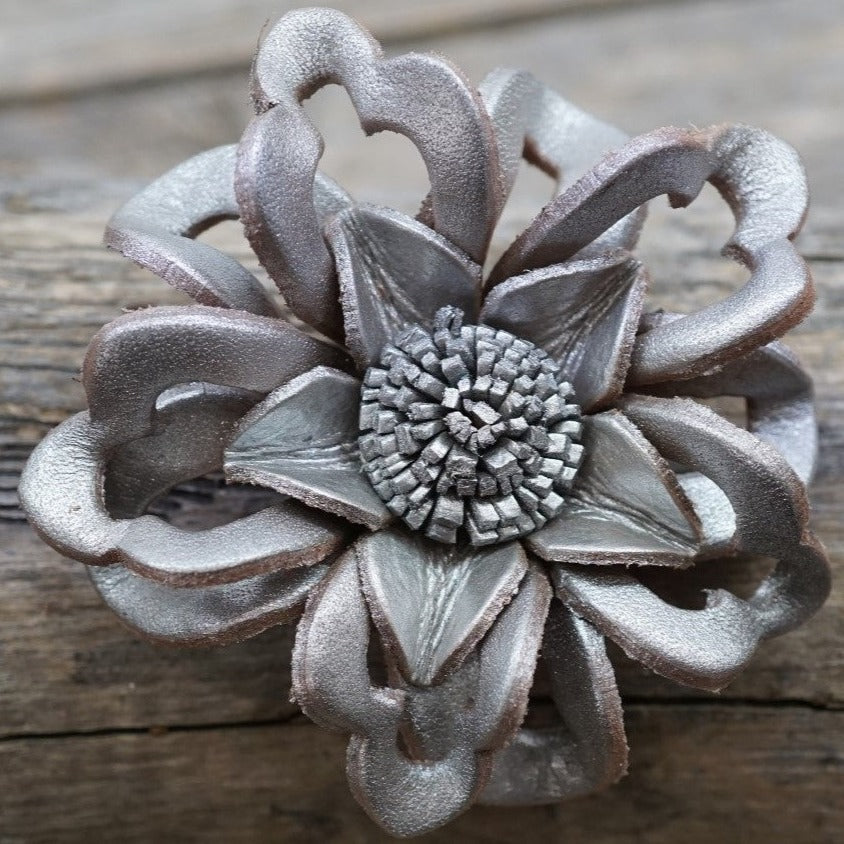 Hand Painted Leather Flowers - Lotus — view 7