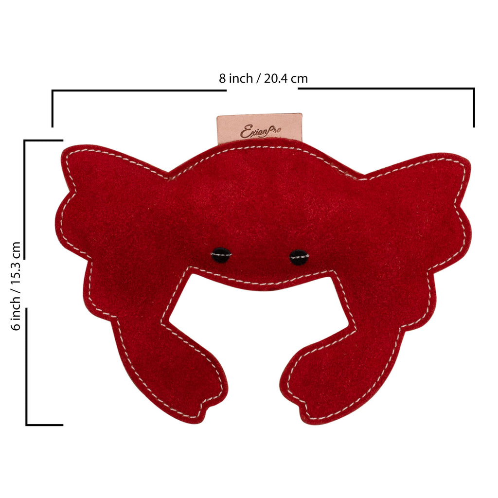ExionPro Natural Leather Crab Dog Toy with Non Toxic Fiber Stuffing- Red Color by Bridles & Reins - alternate view 4